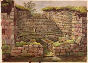 Uno degli edifici negli scavi vicino al fiume, Cilurnum da Charles Richardson